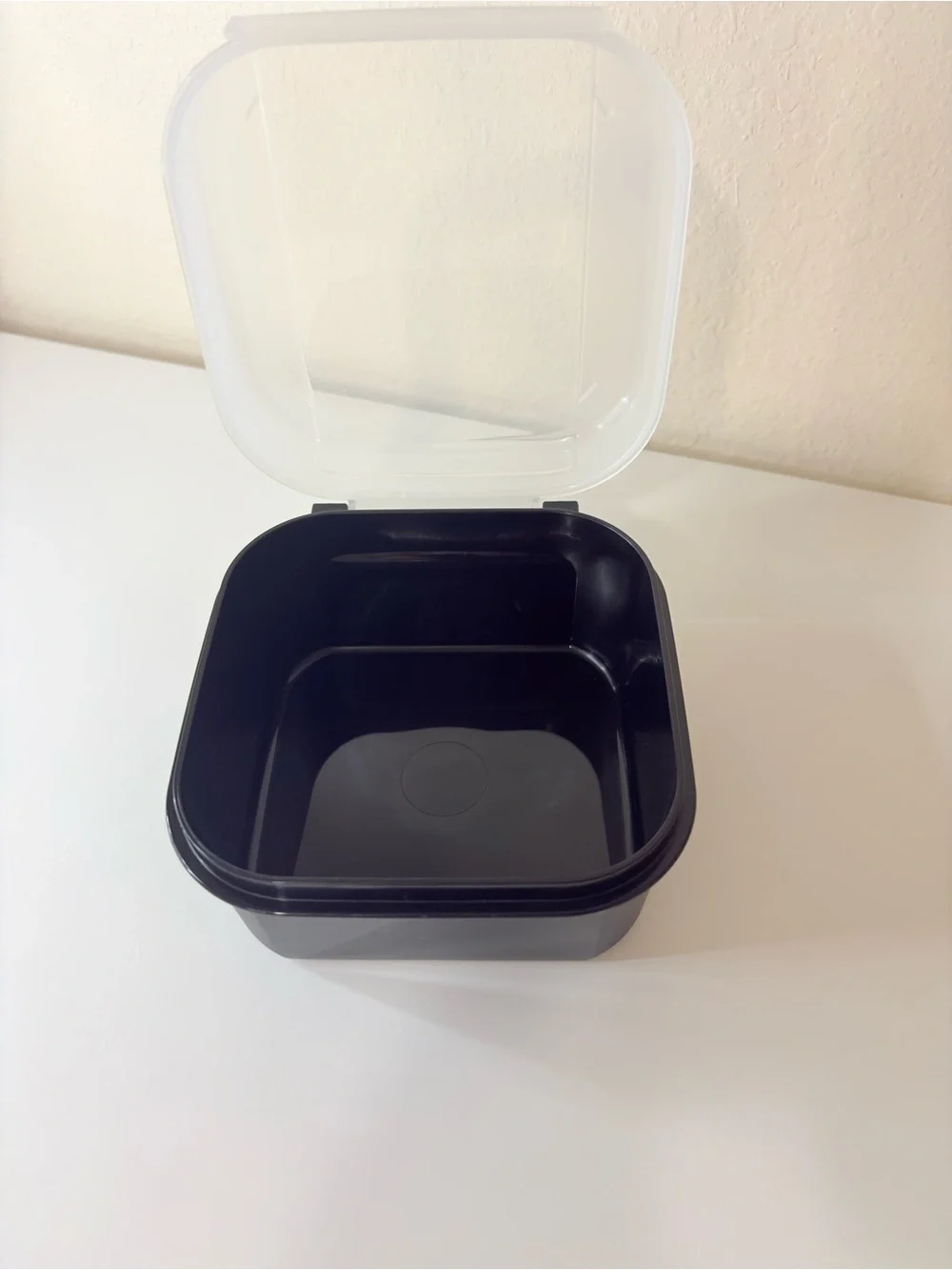 Tupperware Storzalot  black Clear Food Storage Container 4in/4in/3 in